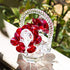 Crystal Red Rose Flower Basket Crystal Collectible Figurines Ornaments for Home Decor